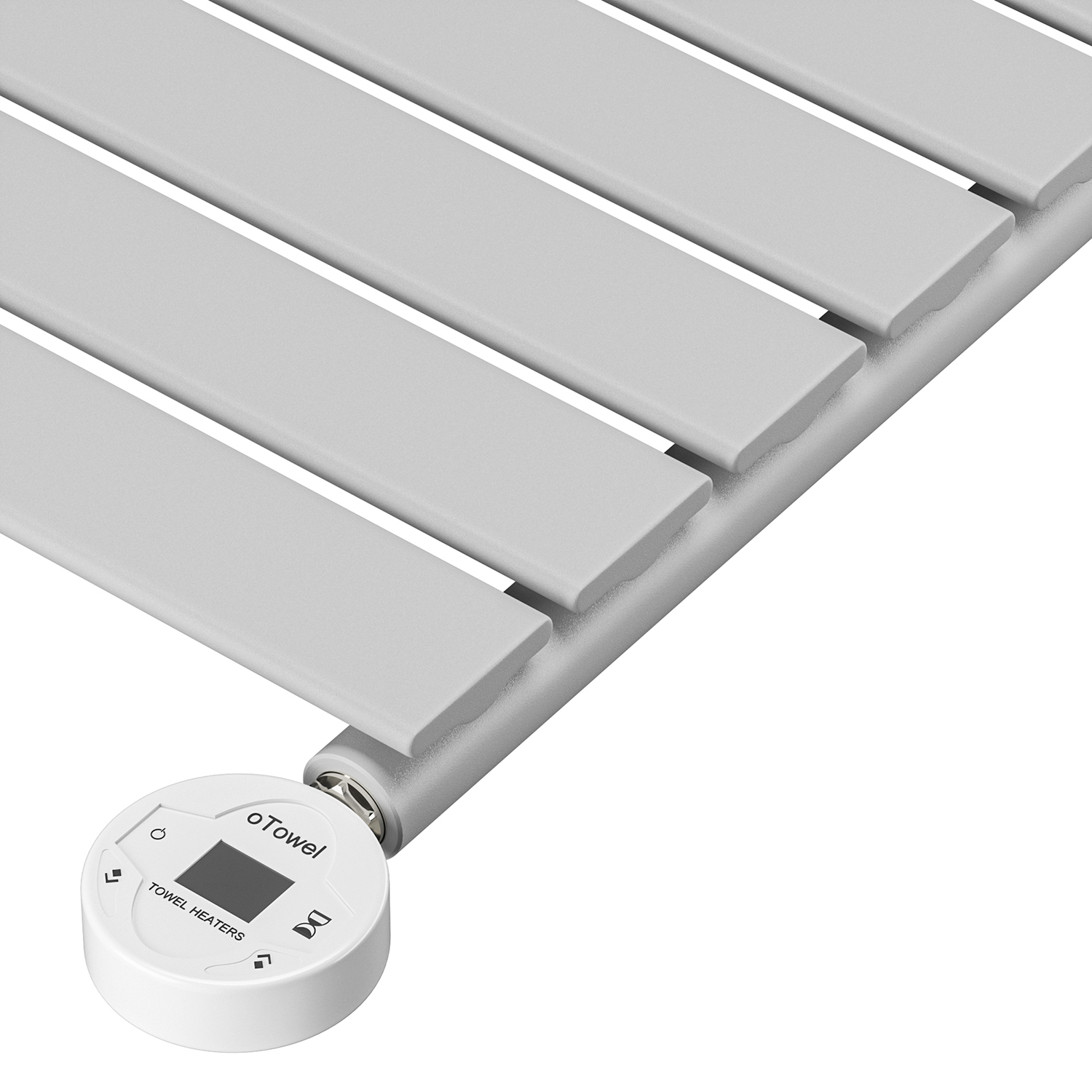635 x 630mm Electric Feather Grey Single Flat Panel Horizontal Radiator