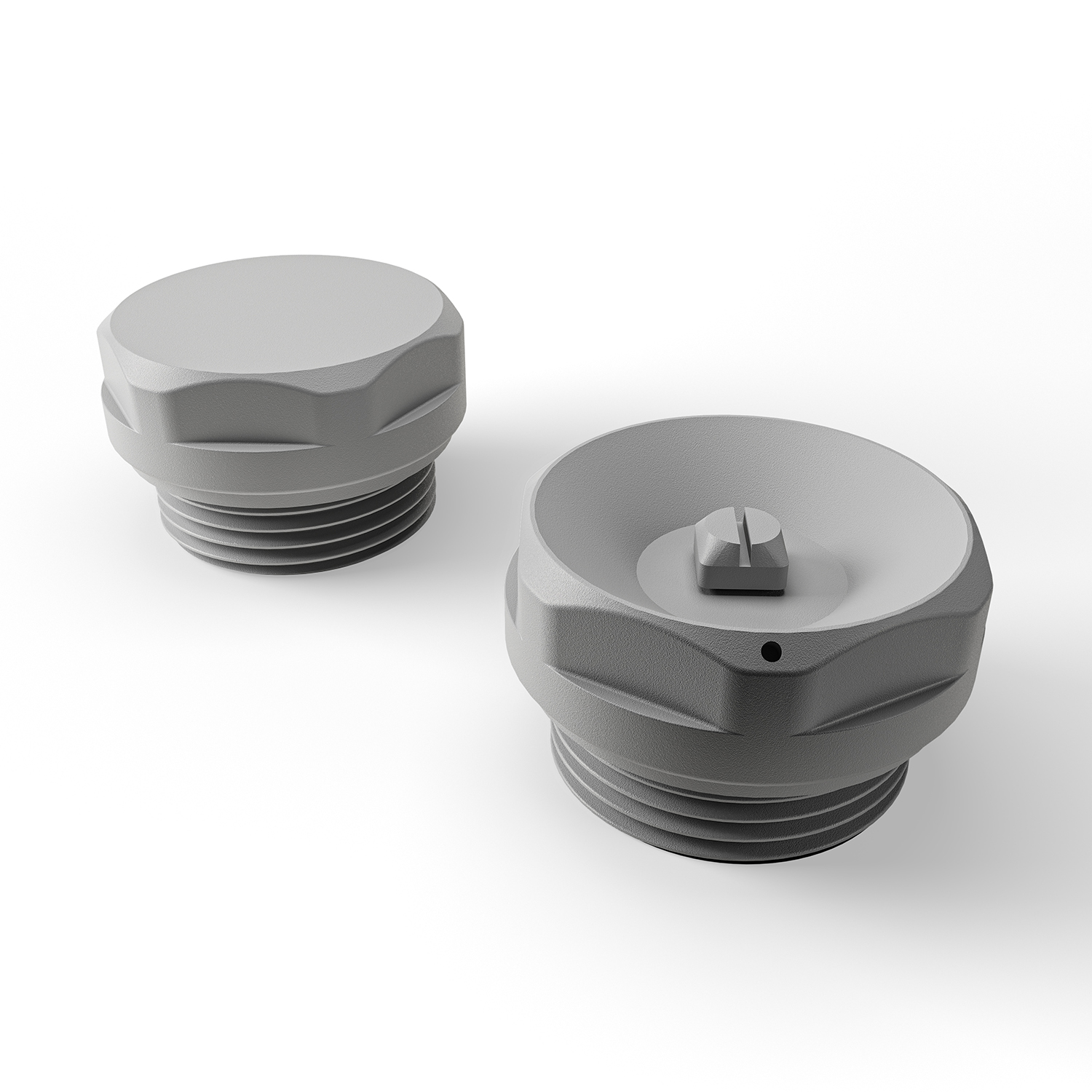 1/2" Feather Grey Radiator Bleed Valve & Blanking Plug Set