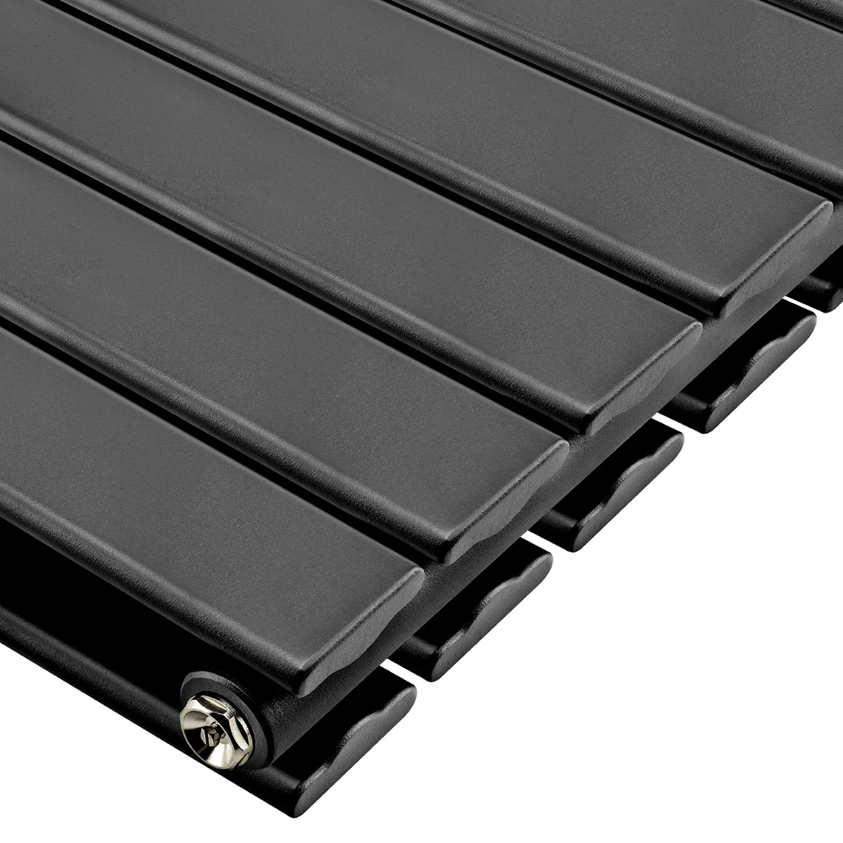 400 x 420mm Black Double Flat Panel Horizontal Radiator