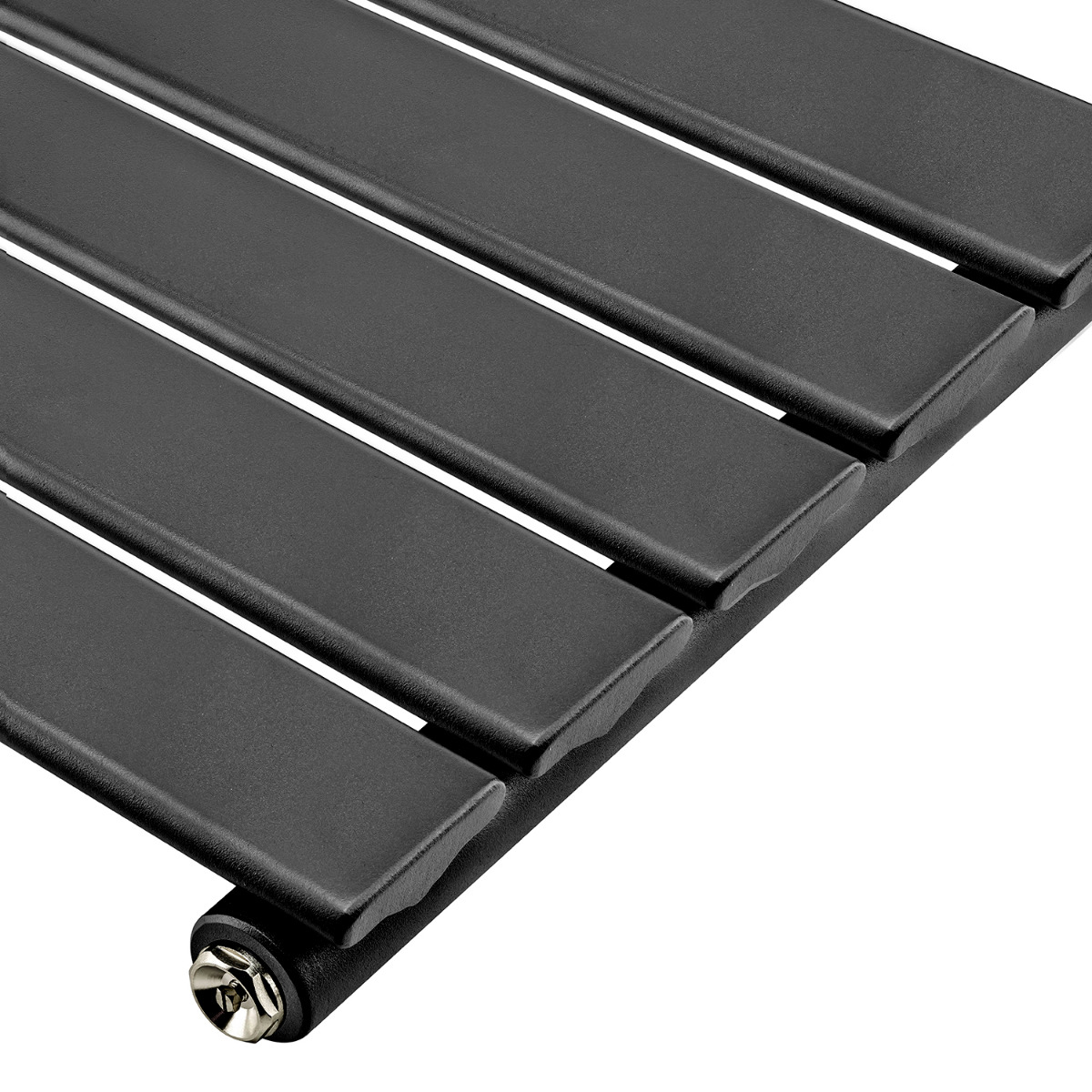 1600 x 280mm Black Single Flat Panel Vertical Radiator 