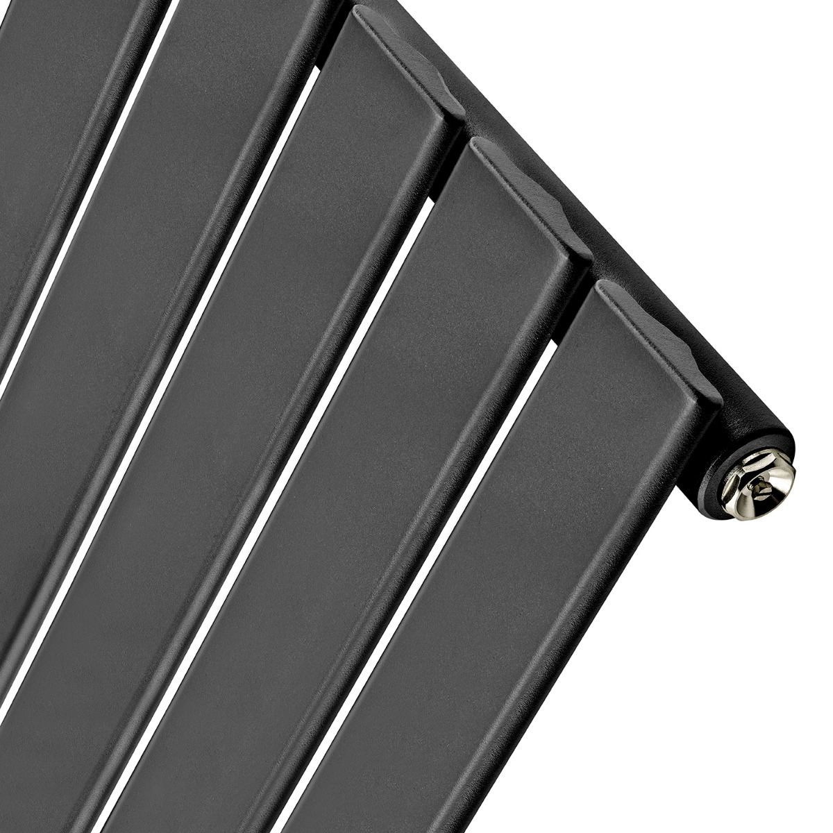 400 x 420mm Black Single Flat Panel Horizontal Radiator 