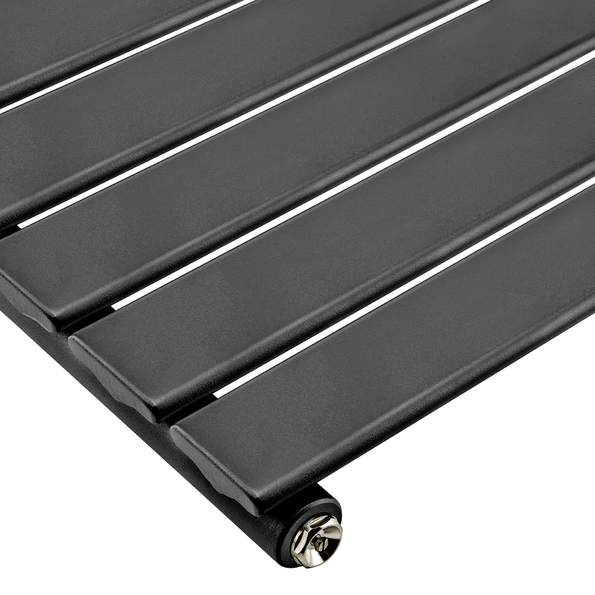 1600 x 280mm Black Single Flat Panel Vertical Radiator 