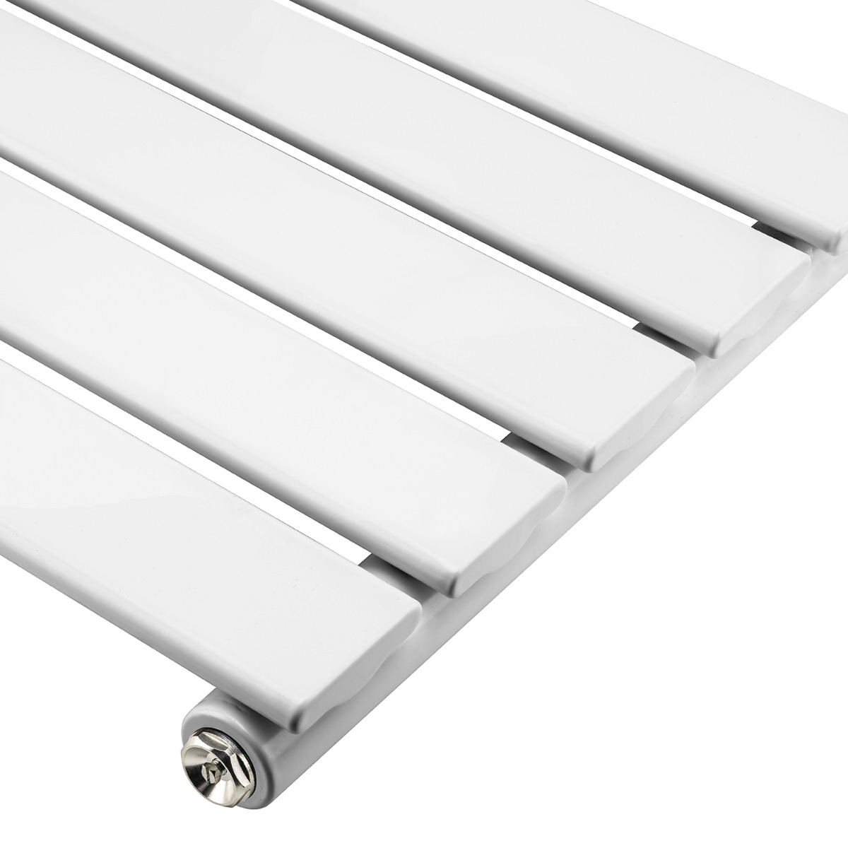 635 x 420mm White Single Flat Panel Horizontal Radiator 