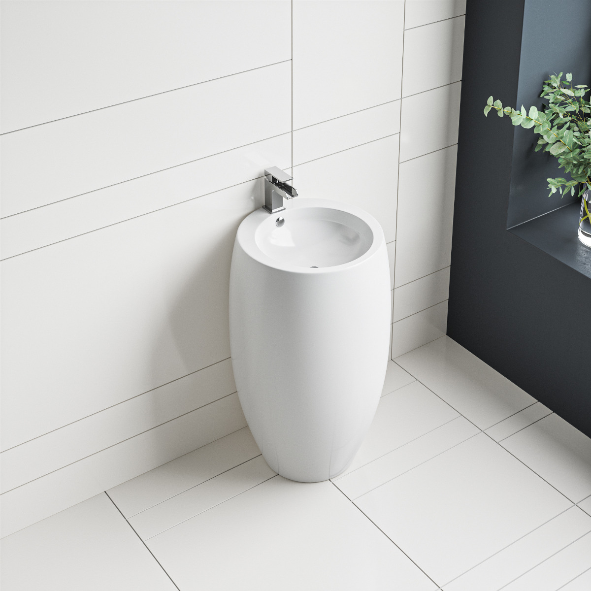 Chamonix Modern Freestanding Pedestal Basin