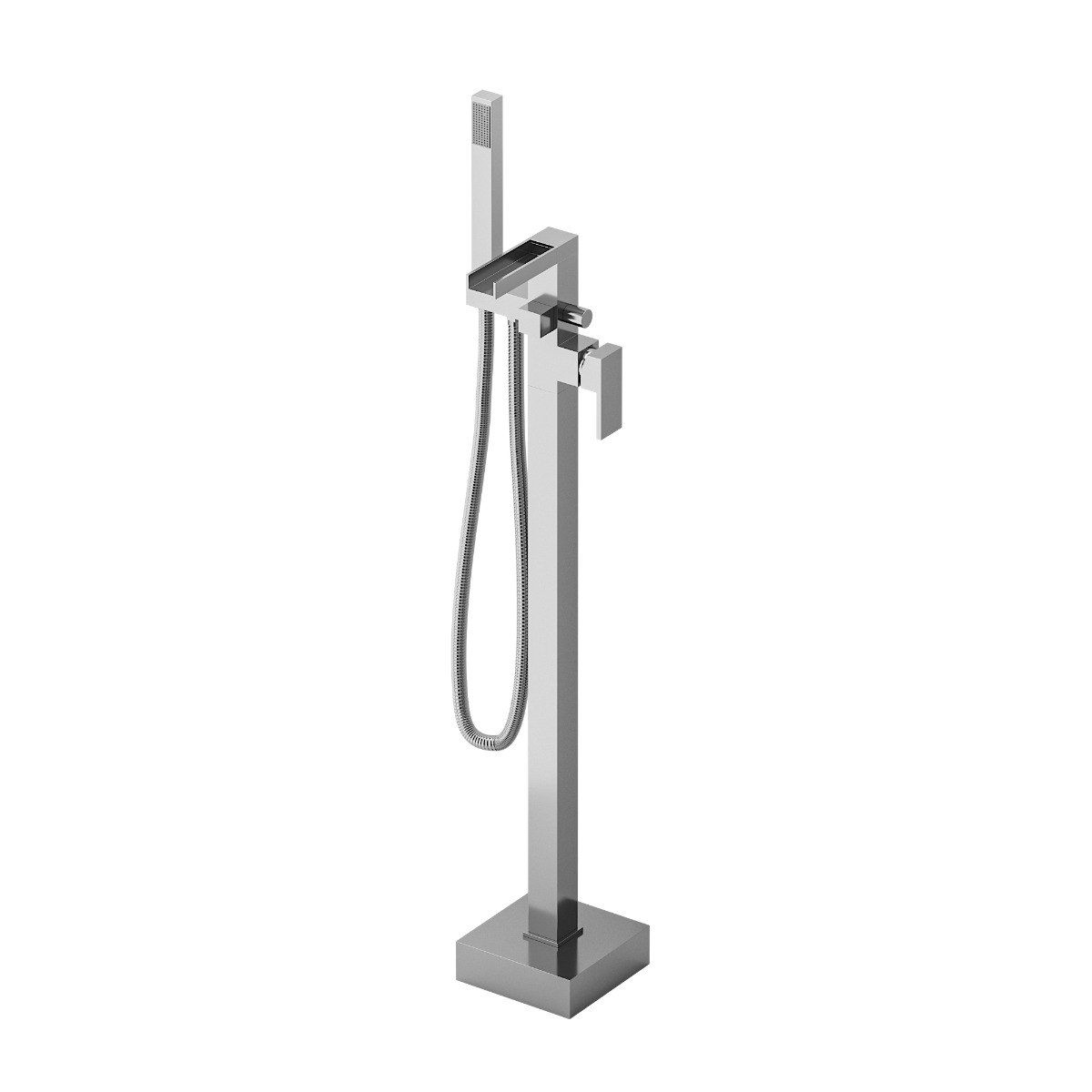 Alamere Chrome Floor Mounted Freestanding Waterfall Bath Shower Mixer