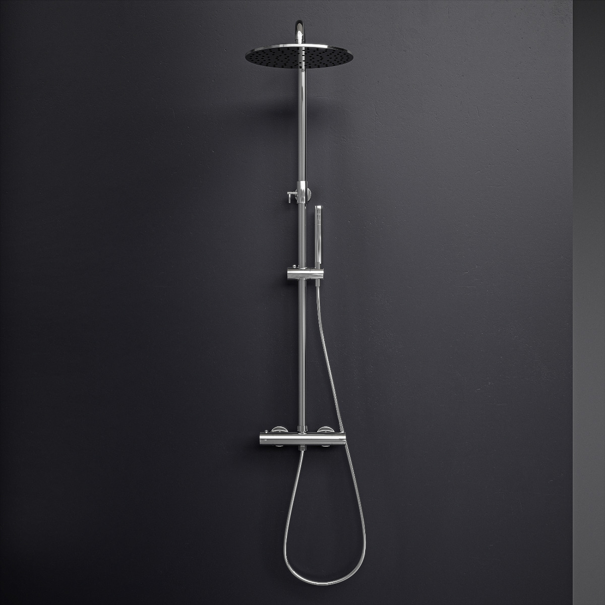 Constance Chrome Thermostatic Shower, Round Head