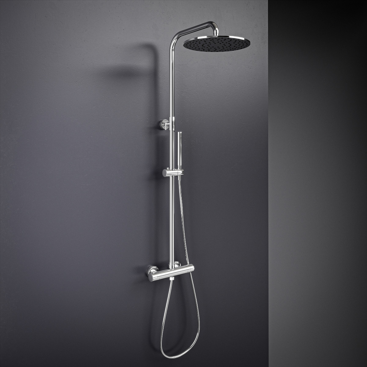 Constance Chrome Thermostatic Shower, Round Head