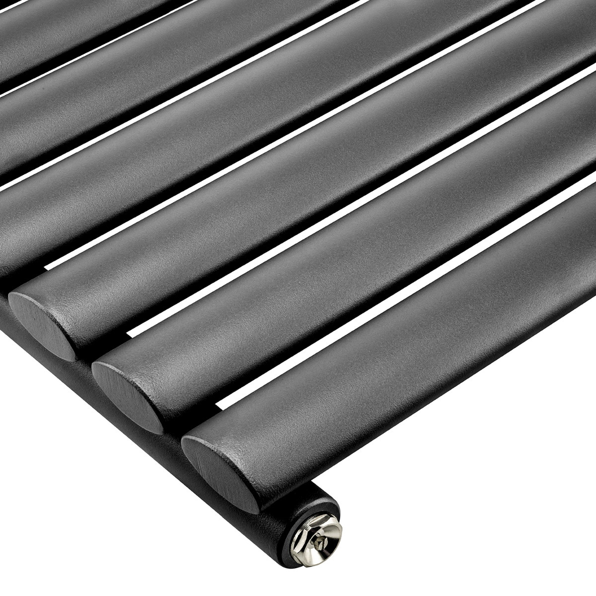 400 x 595mm Black Single Oval Tube Horizontal Radiator 