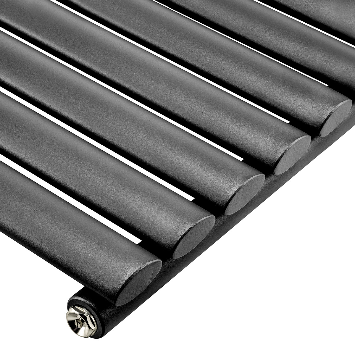 1600 x 236mm Black Single Oval Tube Vertical Radiator 