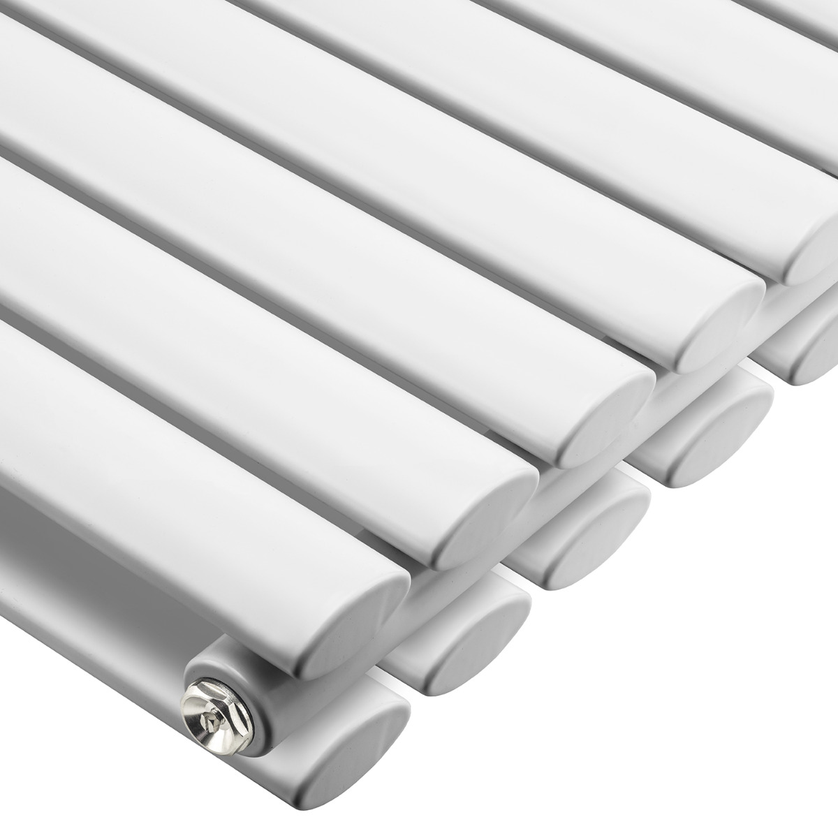 635 x 236mm White Double Oval Tube Horizontal Radiator 