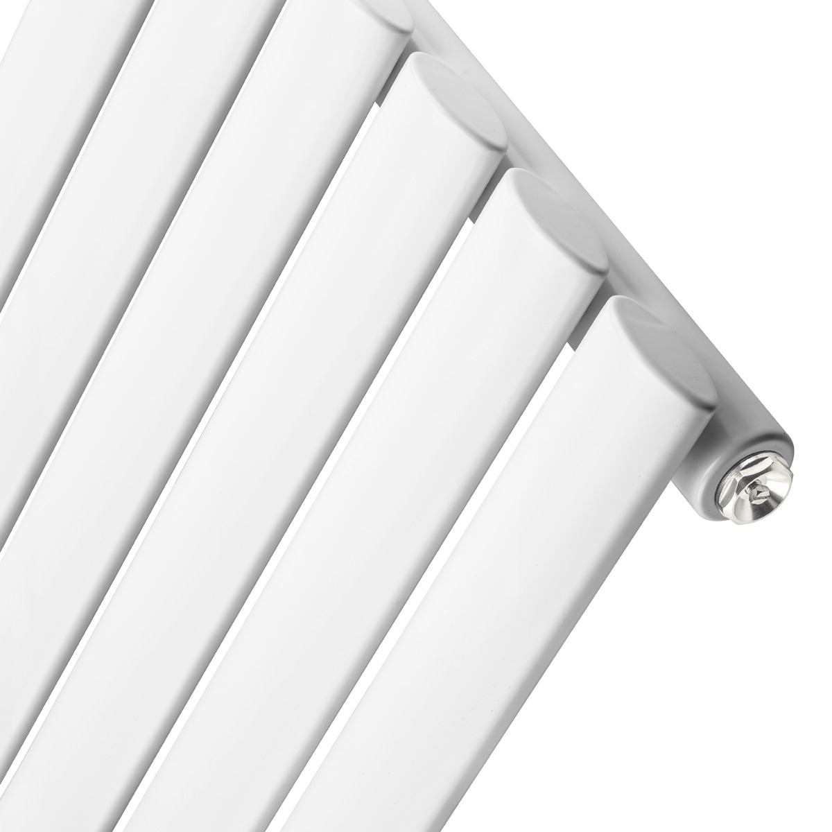 635 x 236mm White Single Oval Tube Horizontal Radiator 
