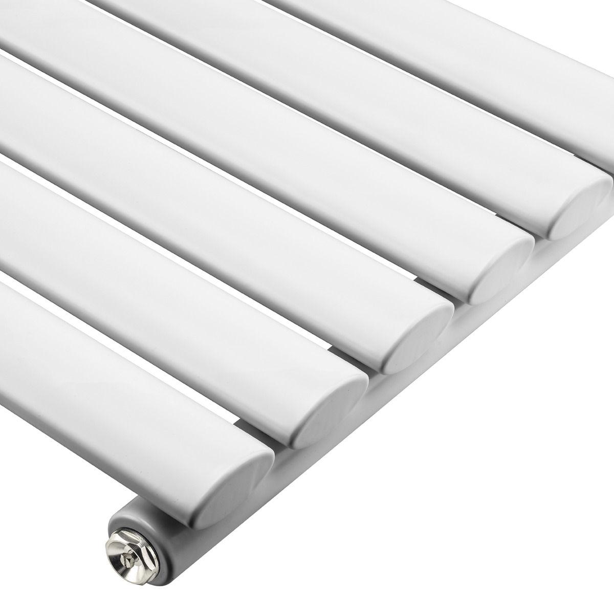 236mm x 1600mm White Single Oval Tube Horizontal / Landscape Radiator 