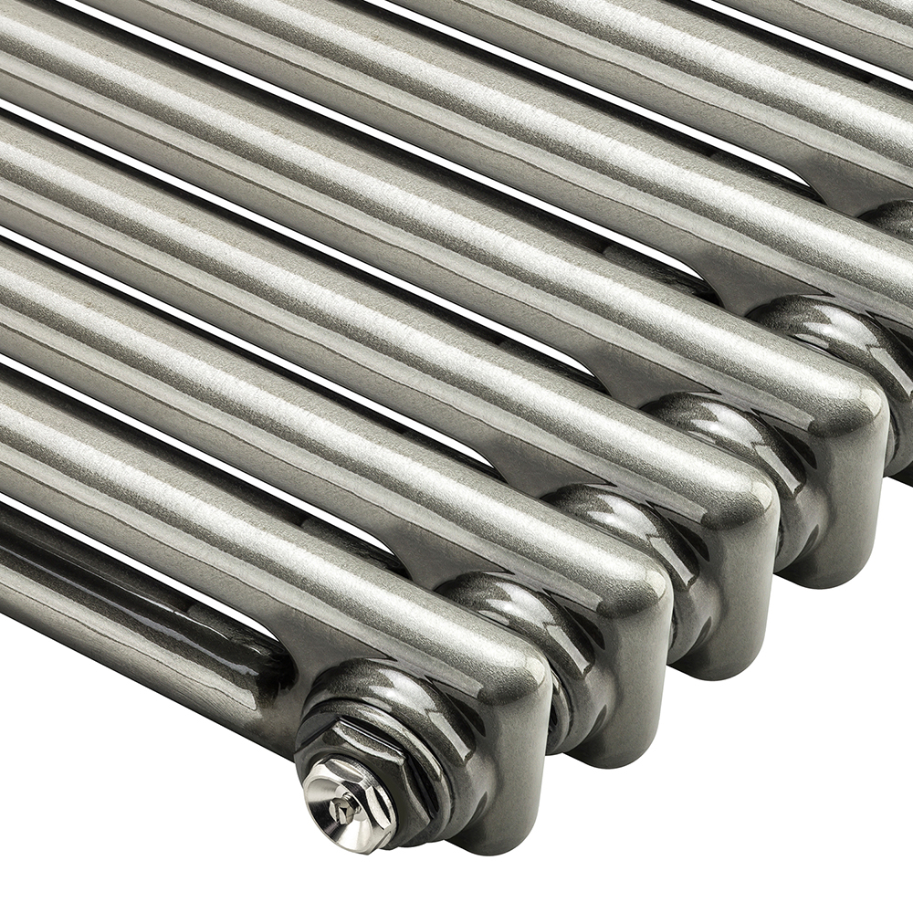 1800 x 203mm Raw Metal Lacquered Vertical Traditional 2 Column Radiator