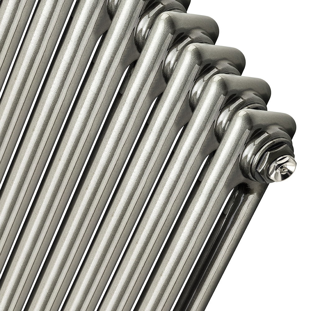 1800 x 293mm Raw Metal Lacquered Vertical Traditional 2 Column Radiator