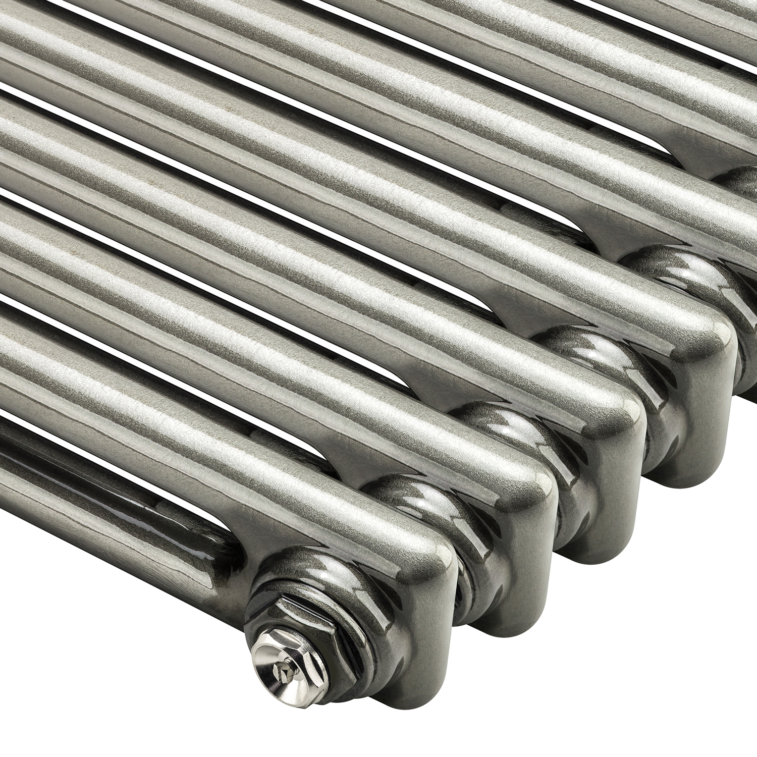 600 x 425mm Raw Metal Horizontal Traditional 2 Column Radiator