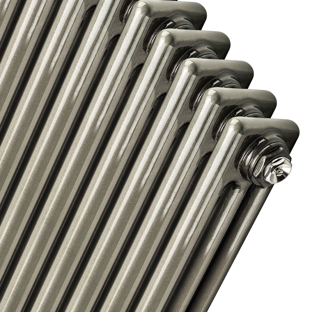 Solid Radiator 1800 x 470mm Raw Metal Lacquered Vertical Traditional 3 Column Radiator