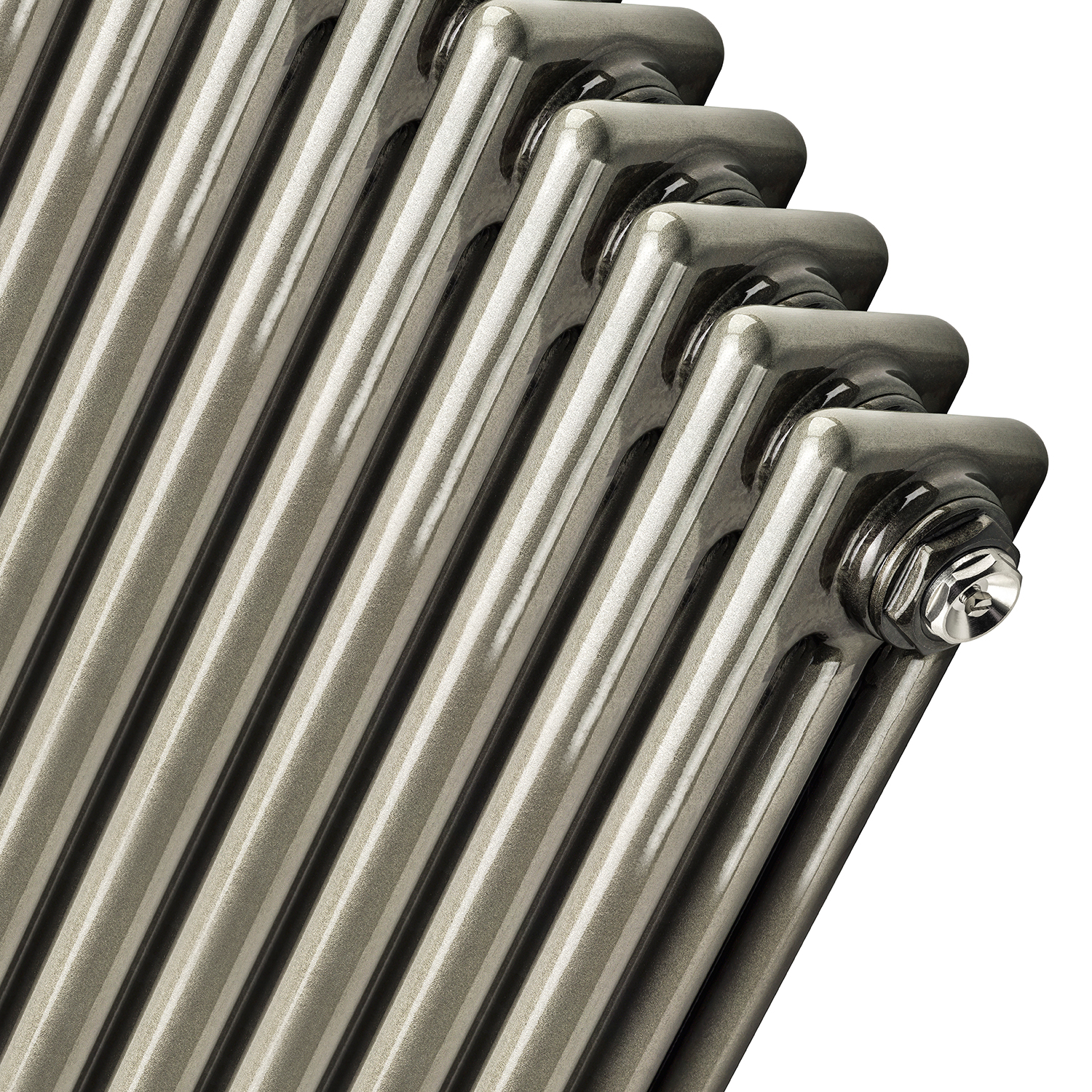 1500 x 203mm Raw Metal Lacquered Vertical Traditional 3 Column Radiator