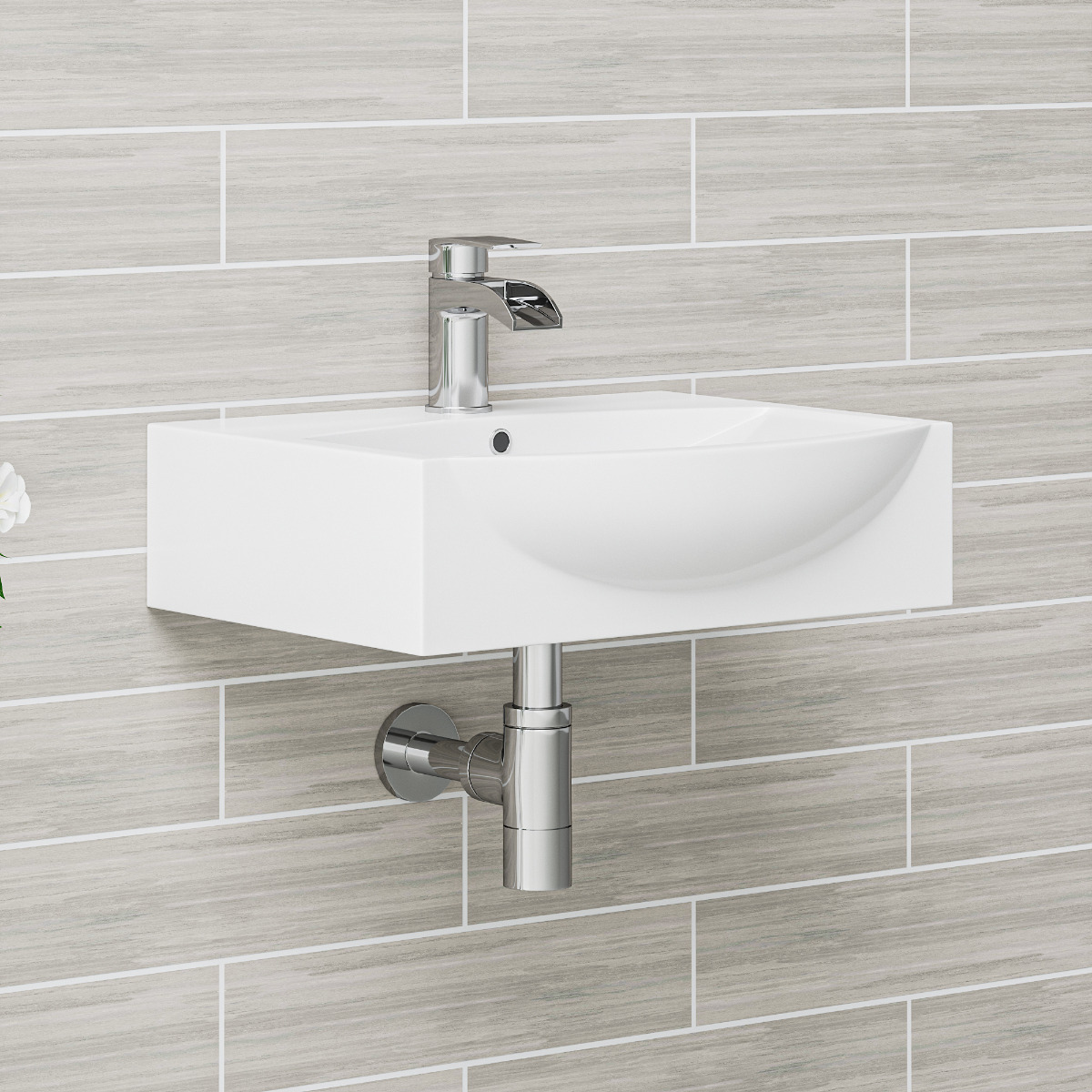 Allos Chrome Waterfall Basin Tap