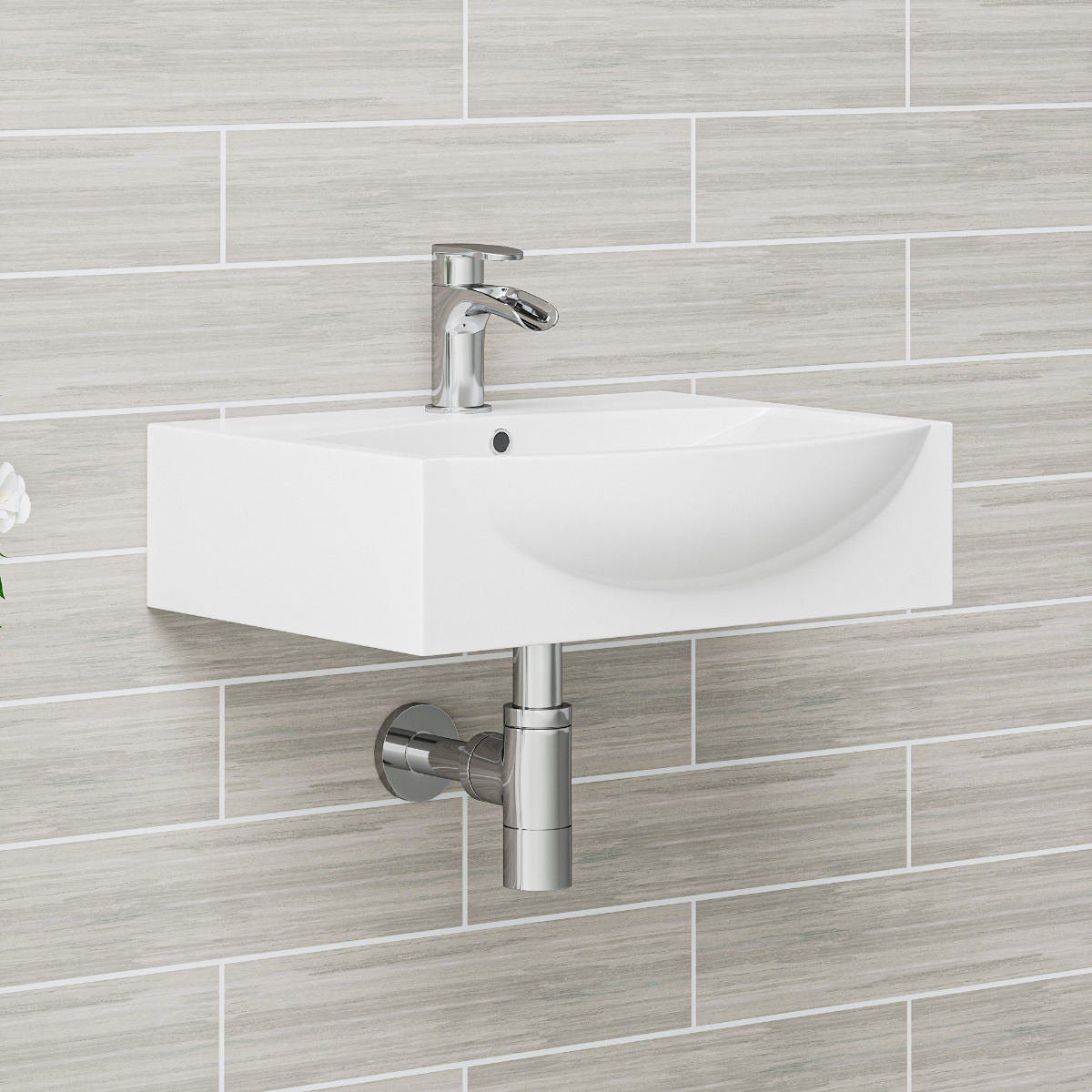 Bassi Chrome Waterfall Basin Tap