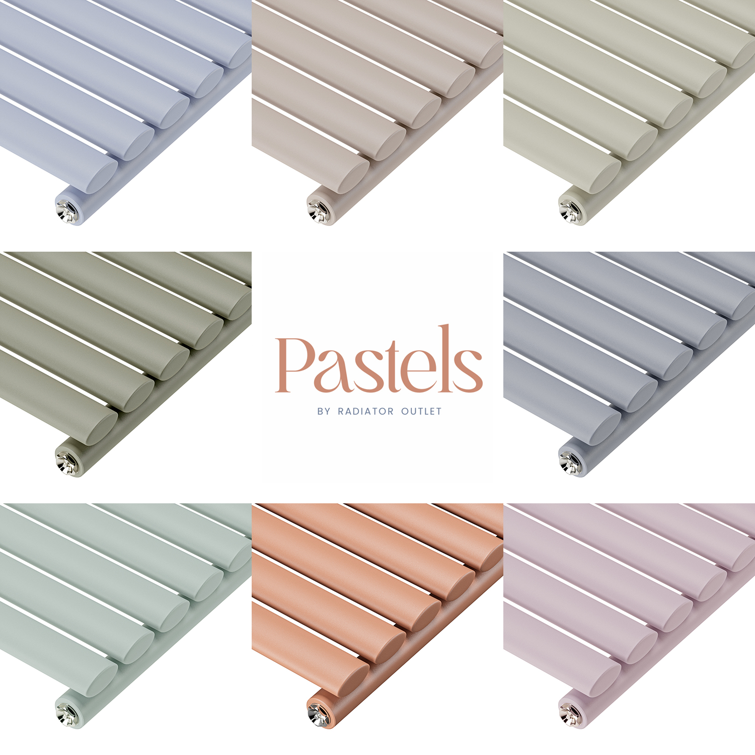 1600 x 354mm 'Pick A Pastel' Single Oval Tube Vertical Radiator