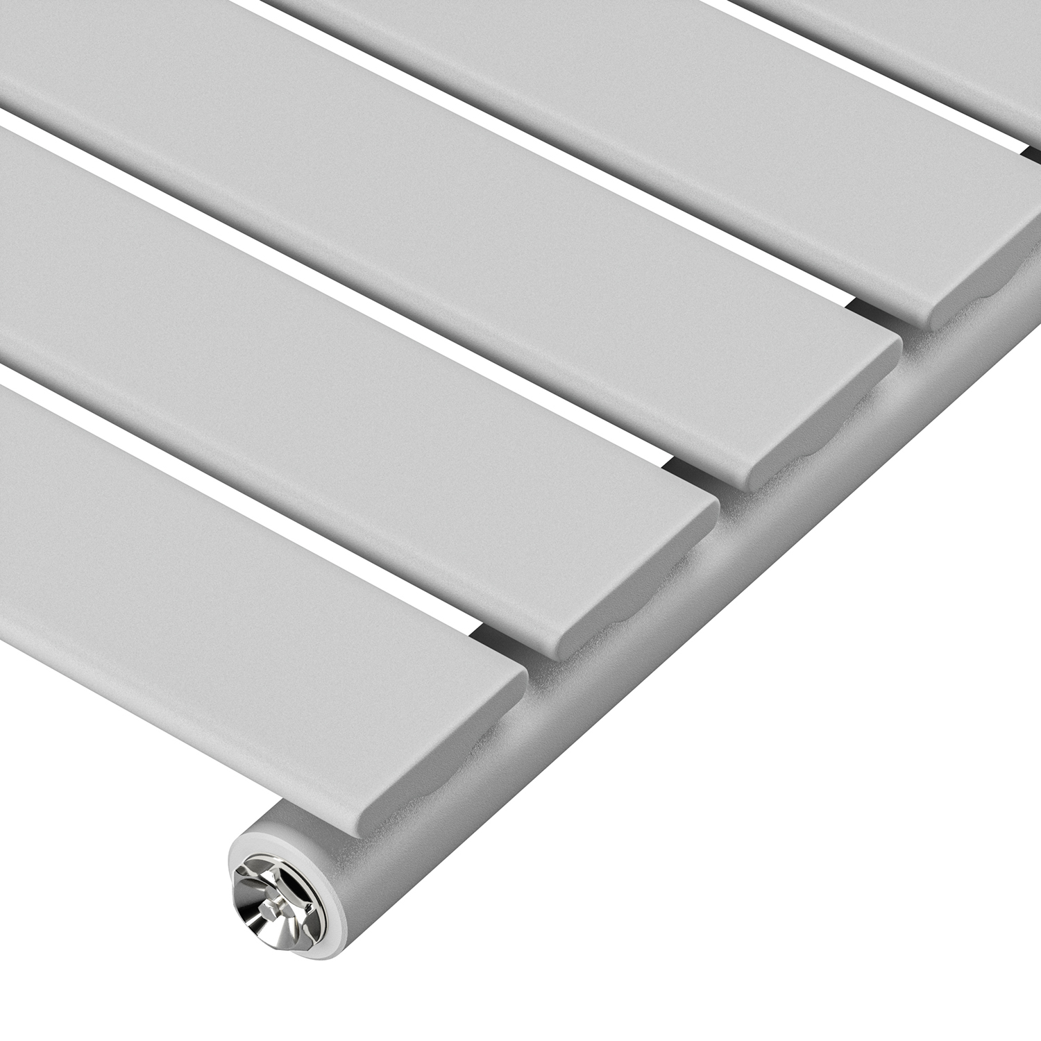 400 x 420mm Feather Grey Single Flat Panel Horizontal Radiator
