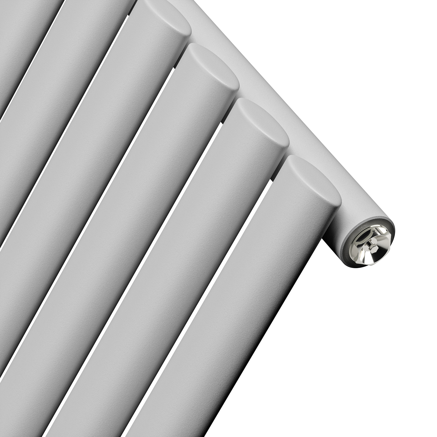 635 x 236mm Feather Grey Single Oval Tube Horizontal Radiator 