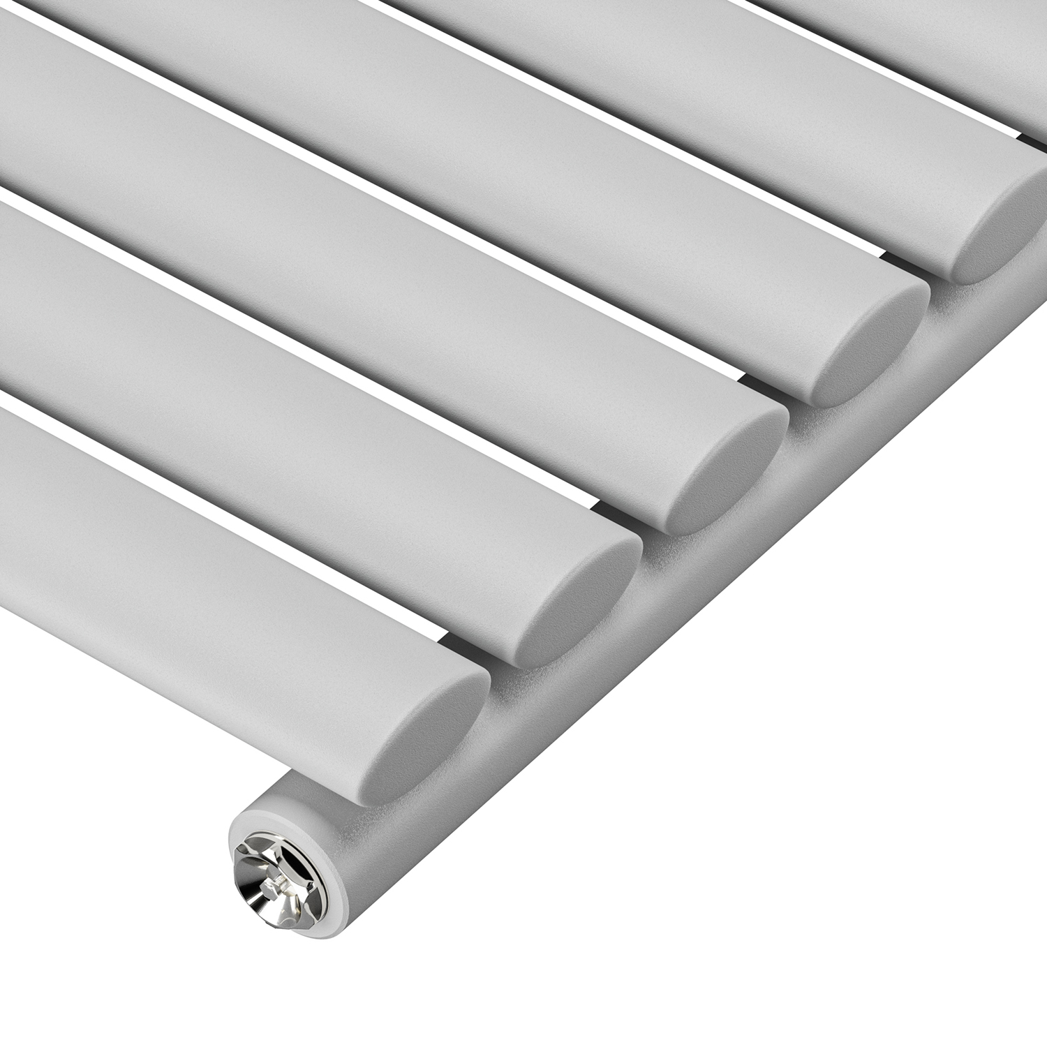 635 x 236mm Feather Grey Single Oval Tube Horizontal Radiator 