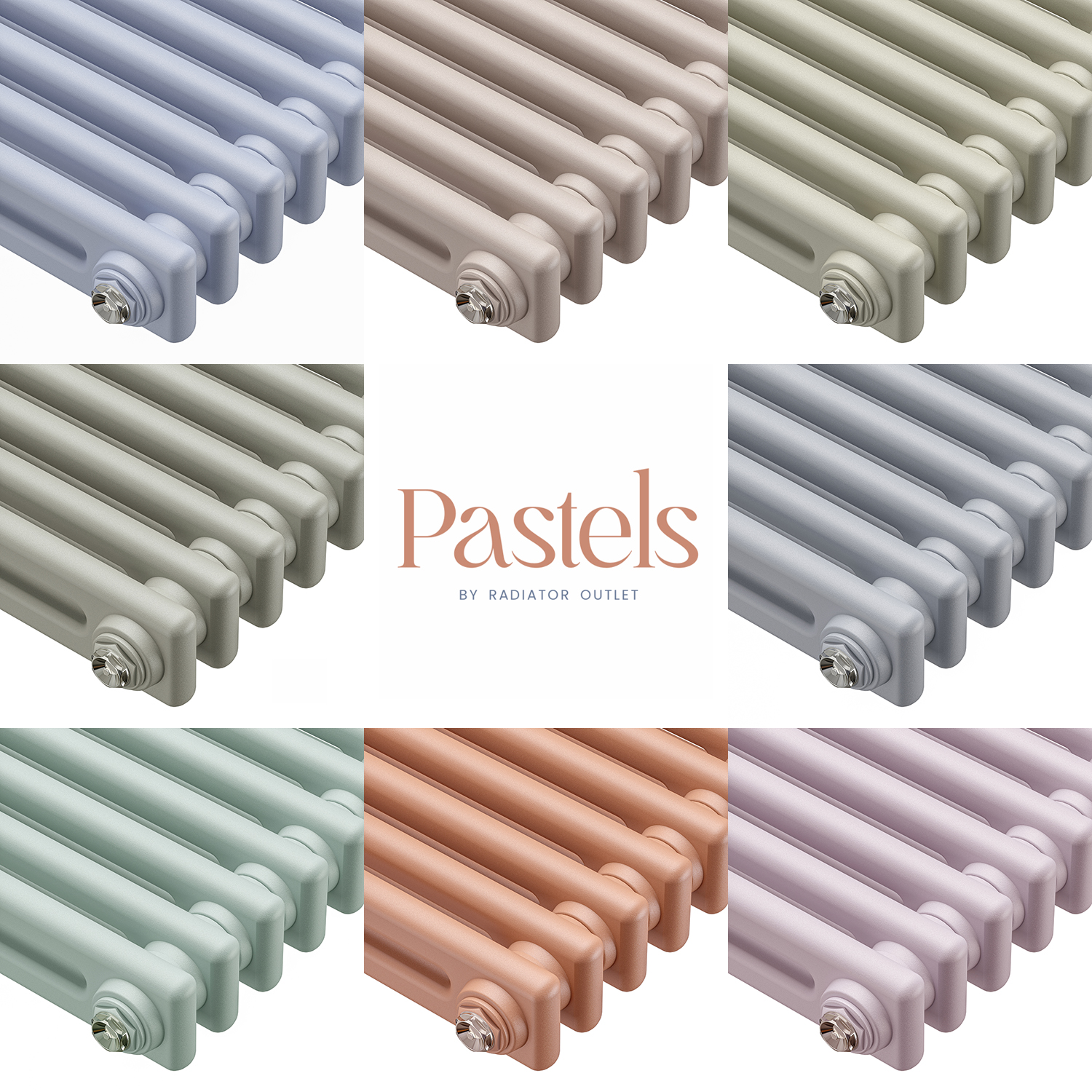 1800 x 203mm 'Pick A Pastel' Vertical Traditional 2 Column Radiator