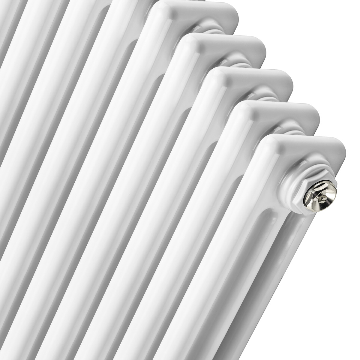 1500 x 203mm White Vertical Traditional 3 Column Radiator
