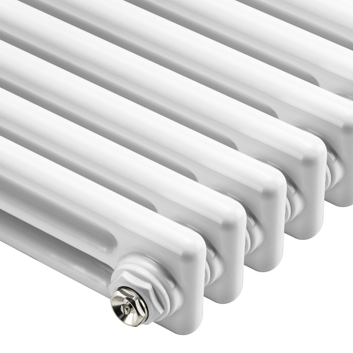 1500 x 203mm White Vertical Traditional 3 Column Radiator