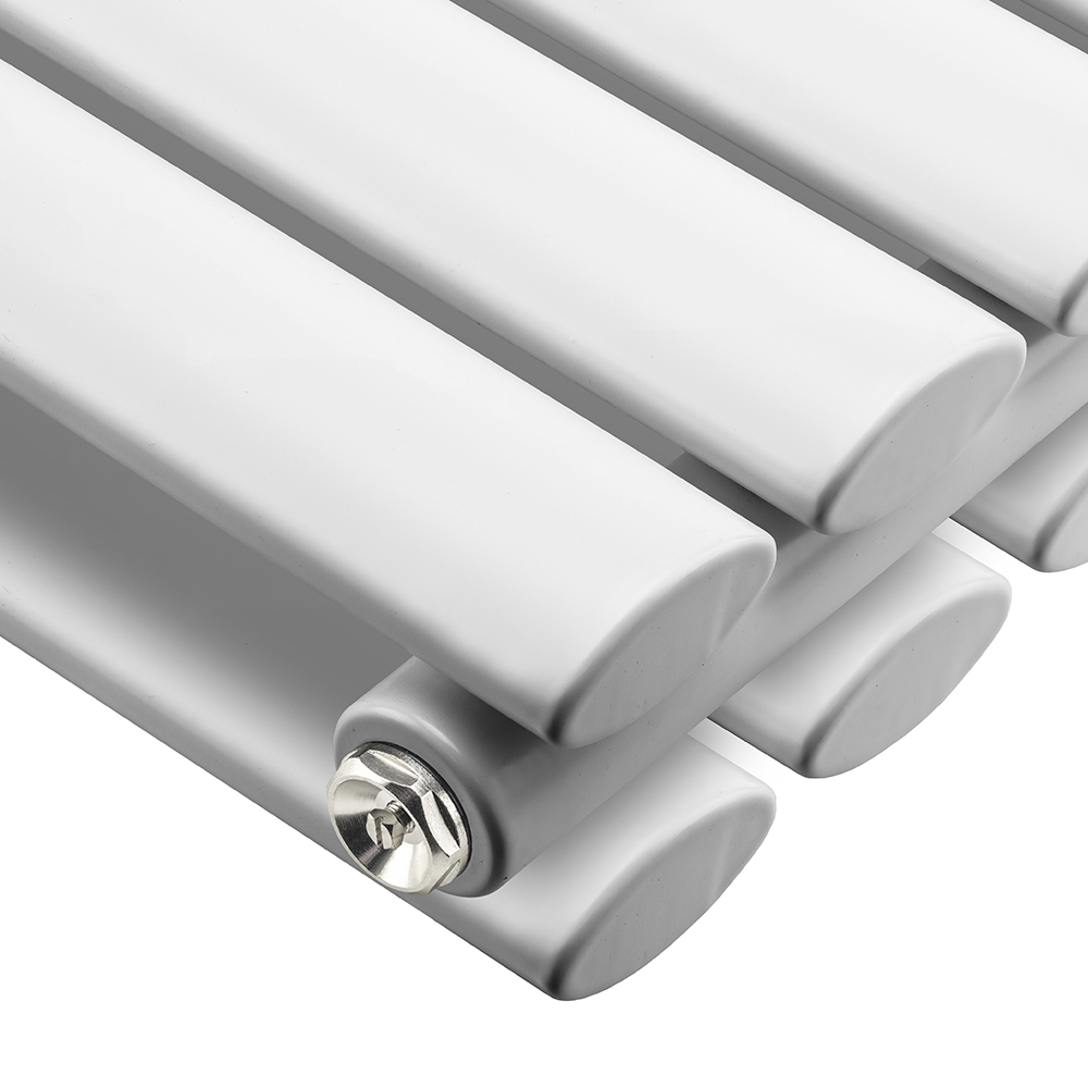 1800 x 531mm White Vertical Radiator With Mirror, Double Panel 