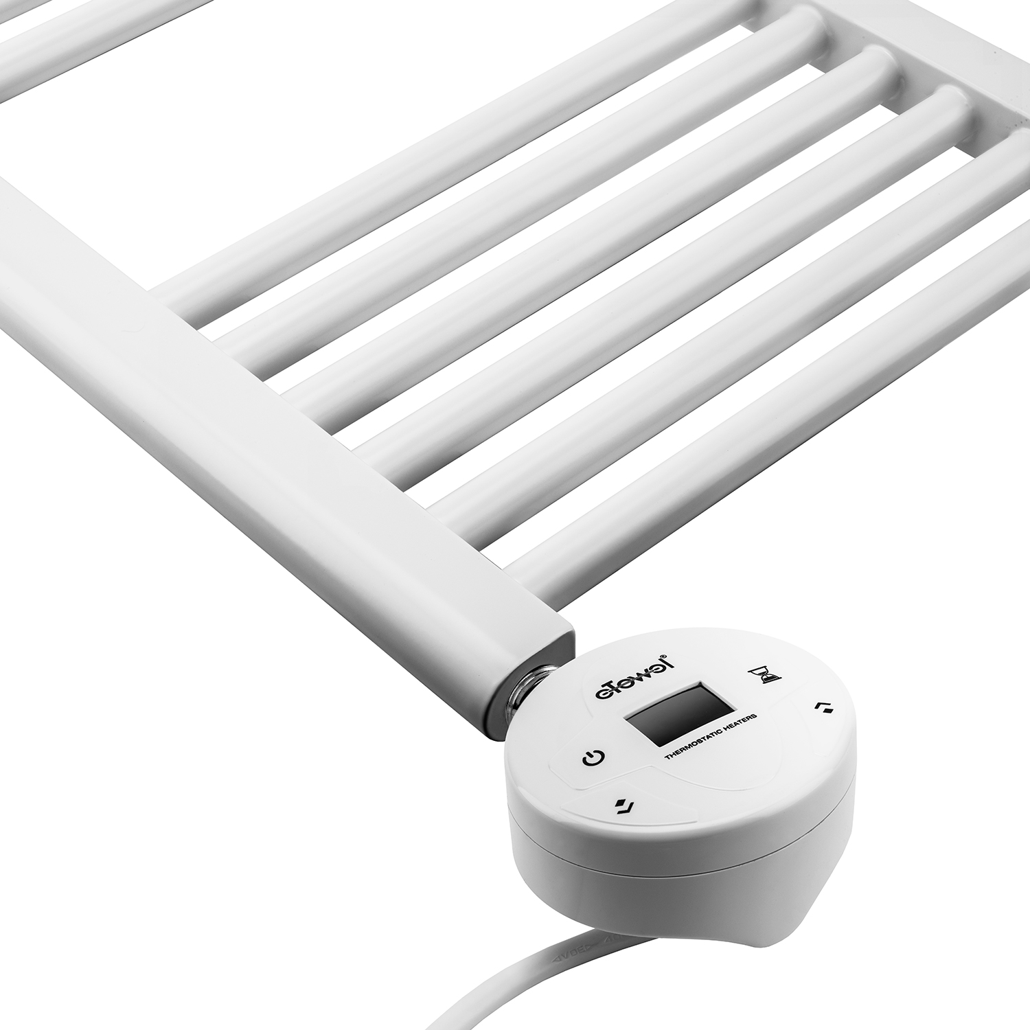 800 x 600mm Electric White Heated Towel Rail