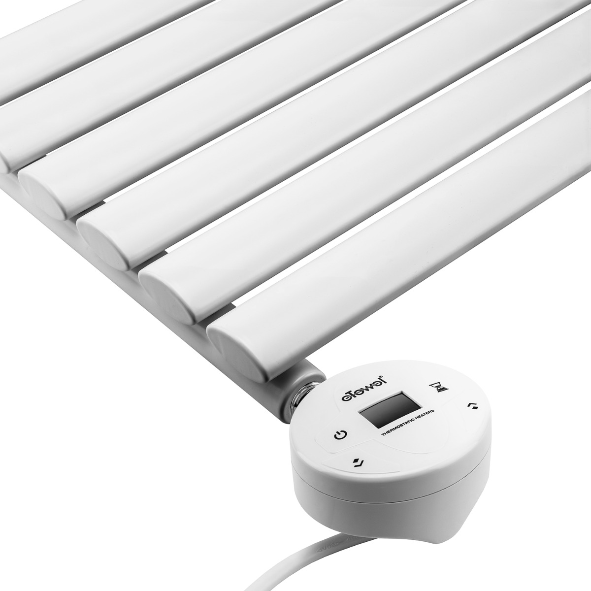 400 x 595mm Electric White Single Oval Panel Horizontal Radiator
