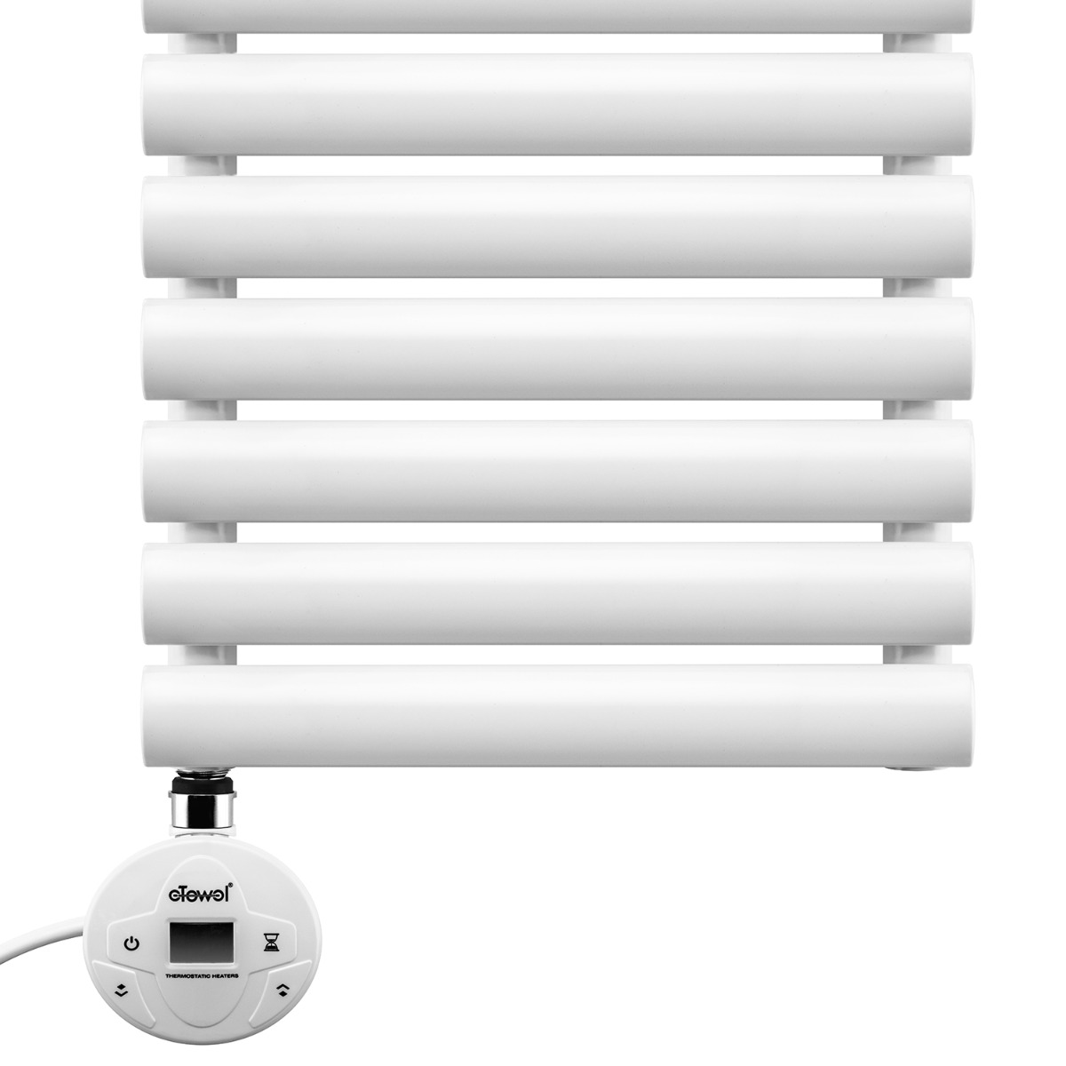 595 x 400mm Electric White Single Oval Panel Vertical Radiator