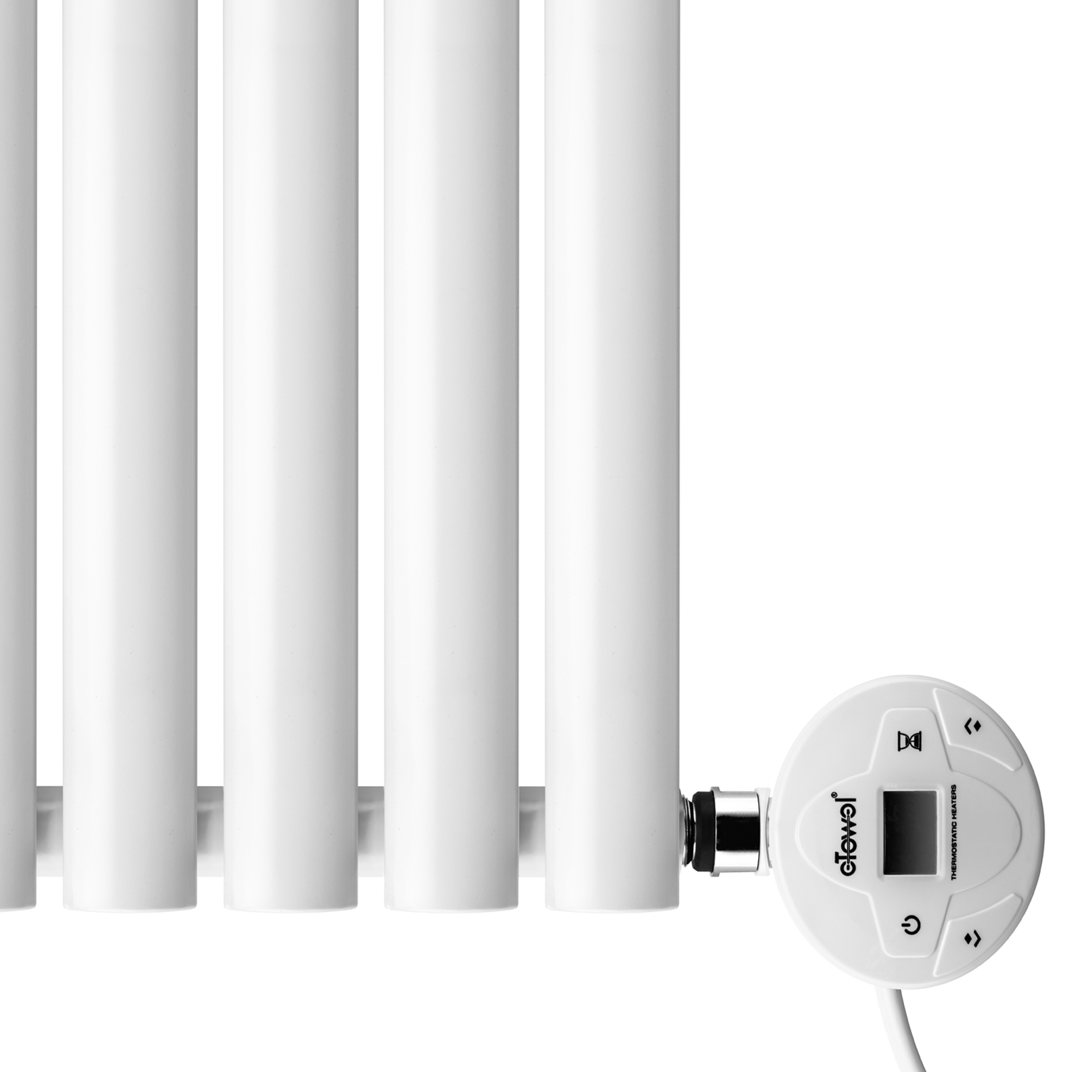 635 x 415mm Electric White Single Oval Panel Horizontal Radiator