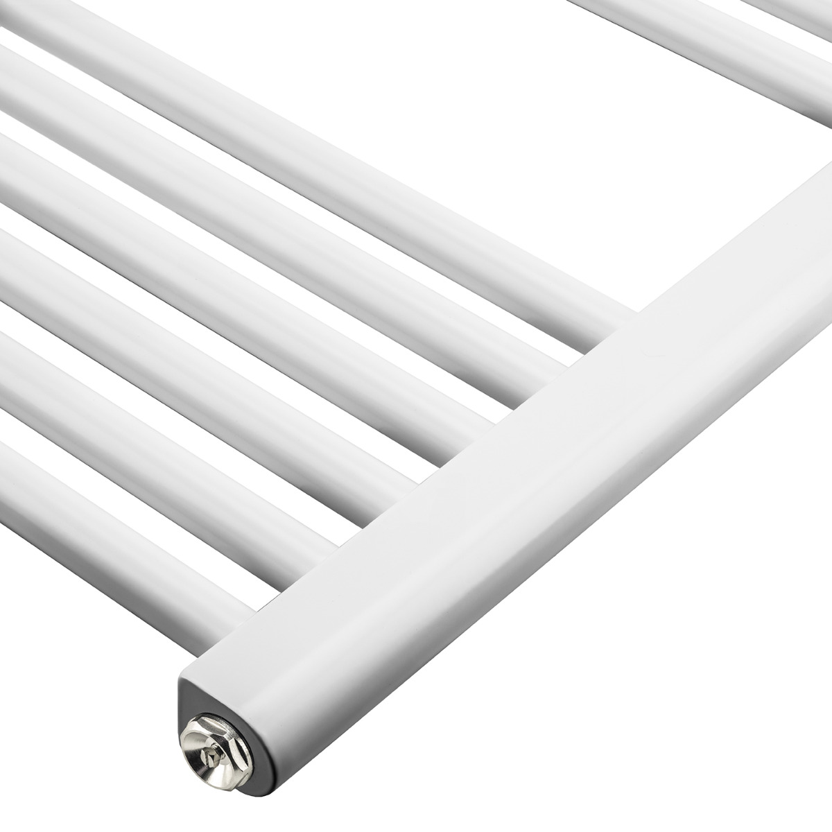 800 x 400mm Straight White Heated Towel Rail